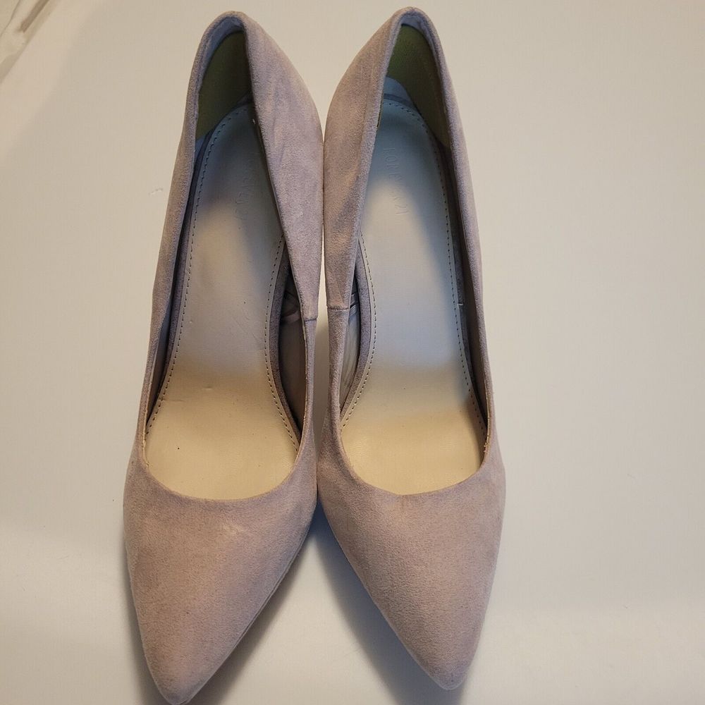 Forever 21 Beige Nude Suede Point Toe D'Orsay Heels Pumps US 6.5